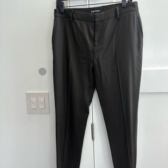 TOM FORD brown wool dress trousers in size 42 - Picture 1 of 12